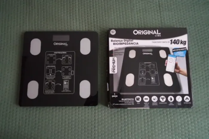 R$50,00! NOVA! BALANÇA DIGITAL BLUETOOTH BIOIMPEDÂNCIA. ATÉ 140KG. EXCELENTE!