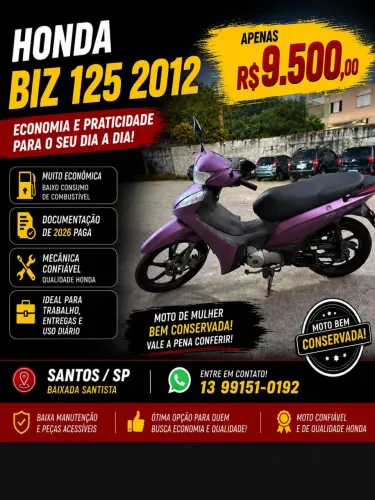 Honda Biz 125cc ES 2012 c/ partida
