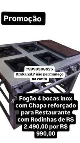 fogão industrial com chapa