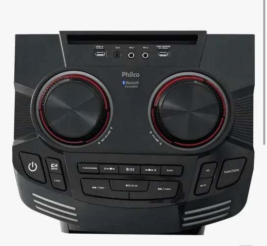 Caixa de Som Alto-falante Philco PCX20000 Bluetooth LED 1800W RMS Cor Preta