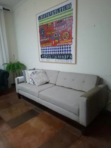 Sofá 3 Lugares Live Base De Madeira Linho Cotton Cru 210 Cm
