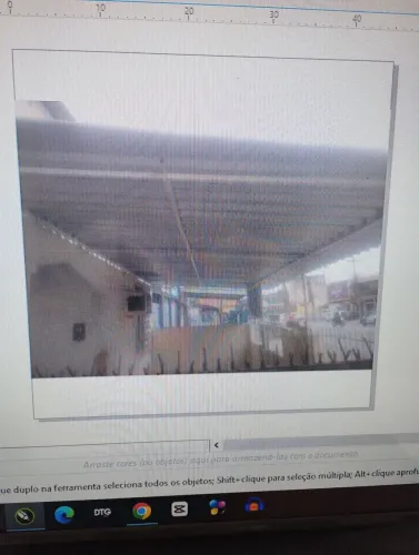 Telhado de alumínio 7,50X3,50m com as ferragens