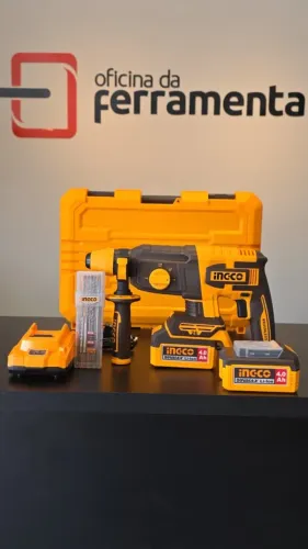 Kit Martelete 2,5j a Bateria Ingco 20v | Produto Novo com Garantia de 1 ano