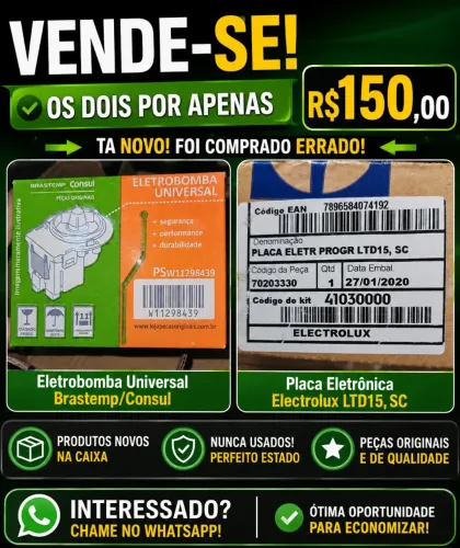 ? Vende-se Peças de Máquina Electrolux - Novas ?