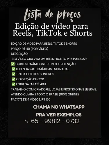 Edição de Reels, TikTok e Shorts