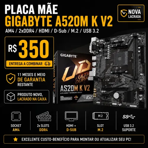 Placa Mãe A520M K v2 Gigabyte
