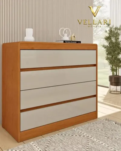 Cômoda 4 Gavetas Espanha 100% MDF - (NOVO) - VELLARI MÓVEIS