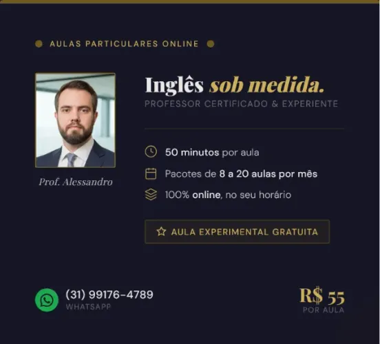Aulas de Inglês Particulares Online - Professor Alessandro