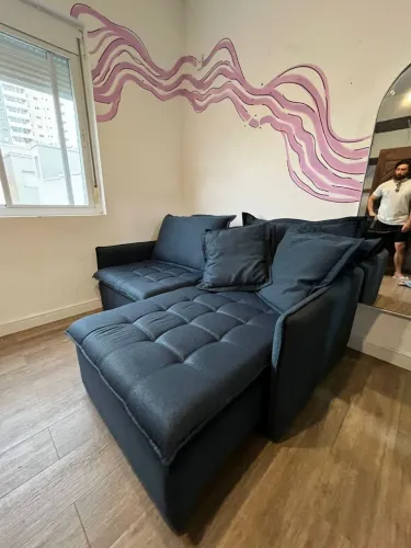 Sofa azul marinho semi novo 2 metros SOMENTE RETIRADA
