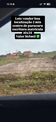 Vendo terreno no paracuru 2 minutos do centro