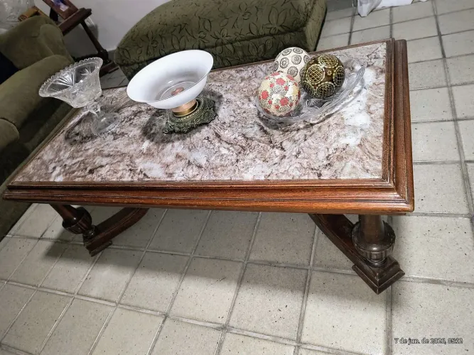 Conjunto mesa de centro 1.20x60 e 2 mesas de canto 0.55x0.55