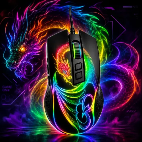 Mouse Gamer K-MEX MGL3 Original 7 cores RGB LED 6400 DPI USB Ergonômico (Novo)125 Hz