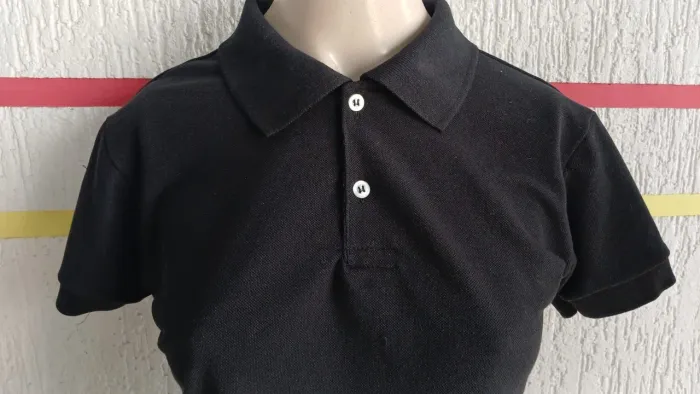 3 CAMISA POLO PRETA LISA