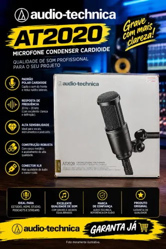 Microfone Audio-technica At2020 Condensador Cardioide