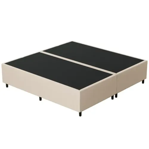 Cama Base Box Casal Branco Areia