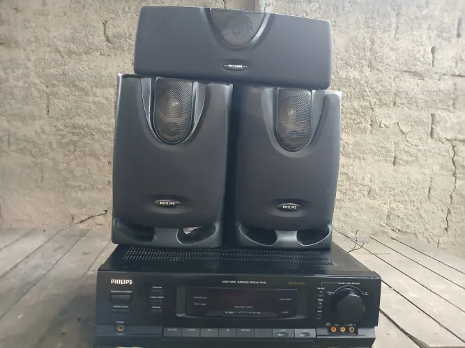 System Vintage Philips Receiver FR732 Com Caixas Acústicas - Funcionando Perfeitamente