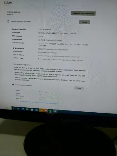 PC Completo Samsung 21" + i5 + SSD + HD 1TB + Teclado e Mouse