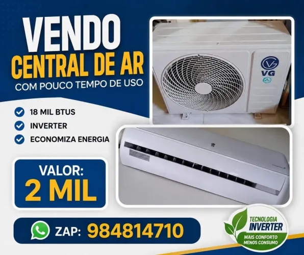 Vendo central de ar inverter 18 mil BTUs