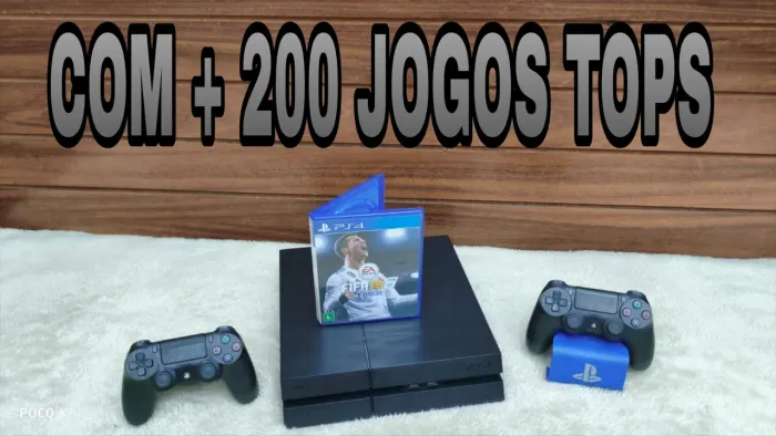 PS4 + 200 jogos tops + garantia