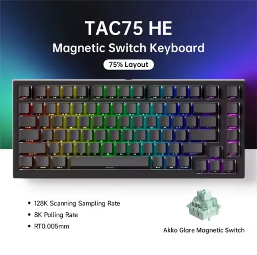 Teclado Magnético Akko TAC75 HE 8000Hz Rappid Trigger