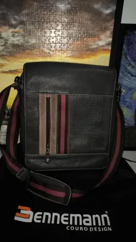 Bolsa masculina de couro legítimo