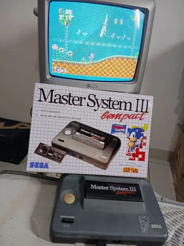 Master system 3 com caixa e isopor