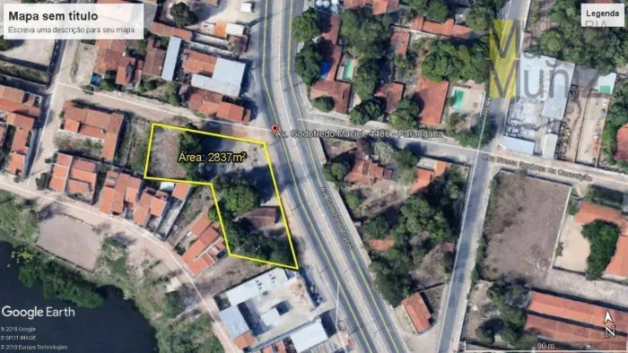 Terreno comercial de esquina na Av. Godofredo Maciel à venda, 2837 m² por R$ 2.800.000 - M