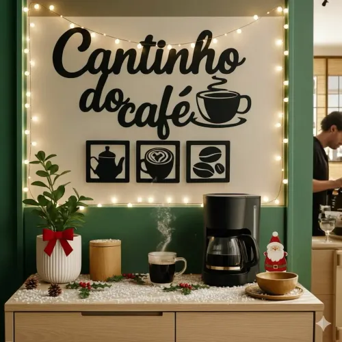 Kit de plaquinhas decorativas cantinho do café 