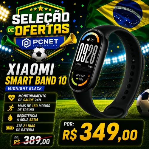 Smart Band Xiaomi 10 Original | Monitoramento 24h | 12X SEM JUROS