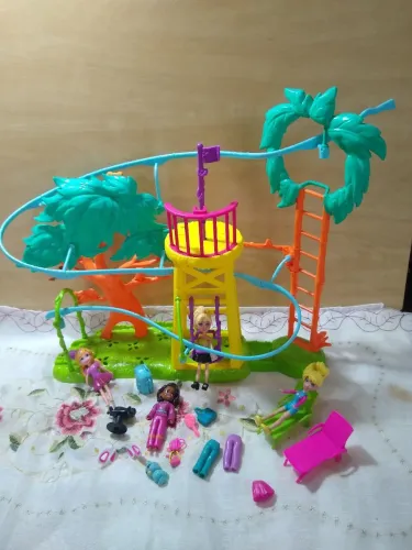 Set Poly pocket safari diversão / tirolesa da poly