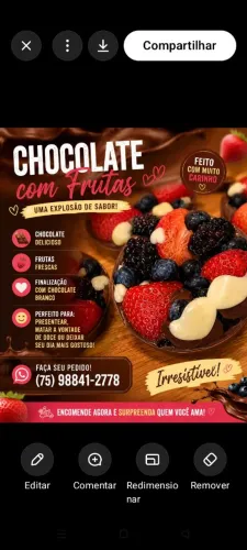 Donuts de frutas com chocolate