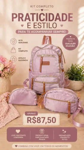 Mochilas pequena feminina 