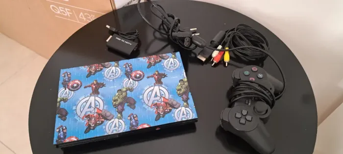 Ps2 desbloqueado - 1 Controle, cabos com adaptador para HDMI e jogos