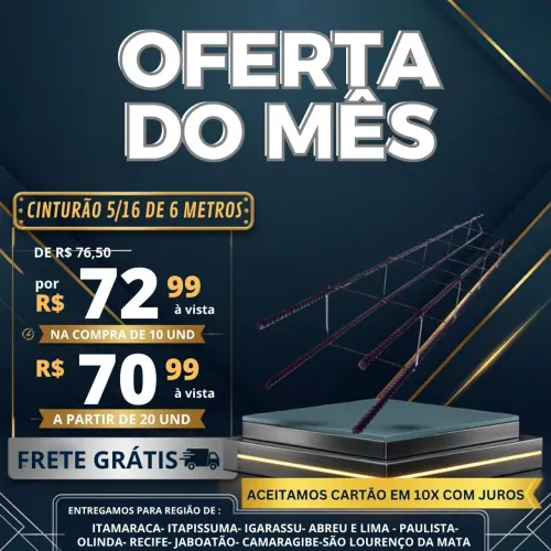 Cinturão Varão Malha Ferragem nova de fábrica frete grátis
