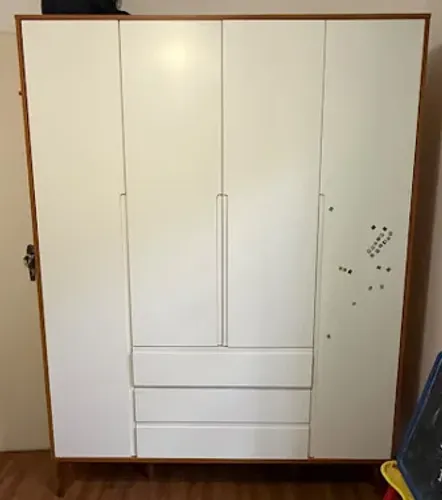 Guarda-Roupa Infantil Nature Clean Matic Móveis (Estilo Retrô / MDF)