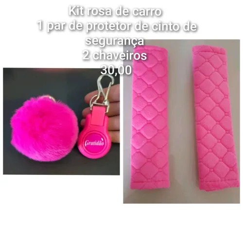 1 par de protetor de cinto suede + 2 chaveiros kit novo