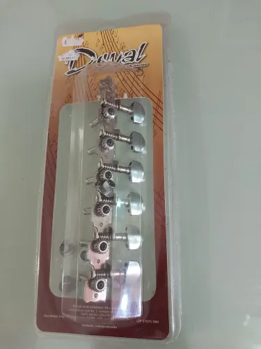 Tarraxa guitarra em linha botão cromado deval 7010