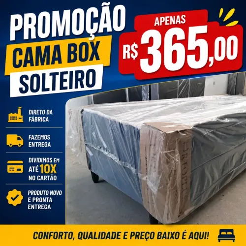 Cama box solteiro 365,00 Fazemos entrega em conquista,