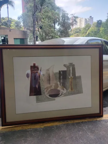 Carlos Scliar, linda e enorme gravura de 100 x 135 cm, com linda moldura e assinada a mão