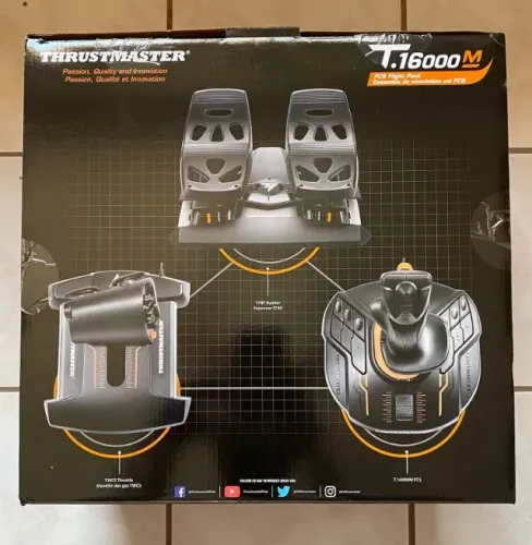 Kit Simulador de Voo Thrustmaster T.16000M FCS Flight Pack (Joystick + Manete + Pedais)
