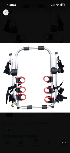 Suporte Transbike Lobo Bike 3 Bicicletas Sedan Hatch SUV Aço Prata