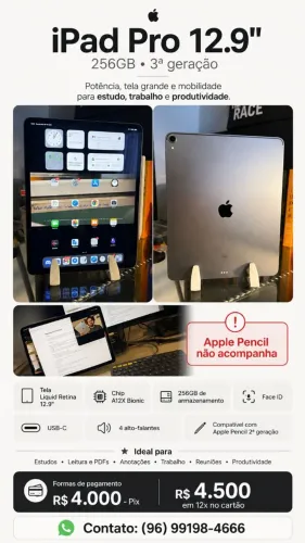 Ipad pro 12 (3ª geração) 256 Wifi