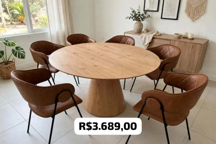 Mesa de Jantar Malva 6 cadeiras