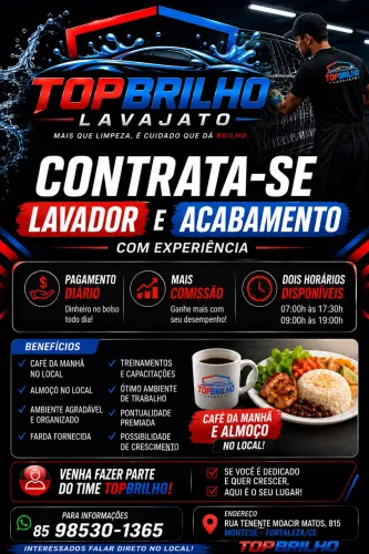 Lava jato contrata lavador com experiência