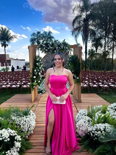 Vestido rosa pink de Madrinha de casamento