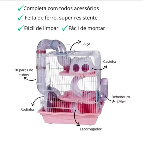 Vendo Gaiola para Hamister novinha... Rosa