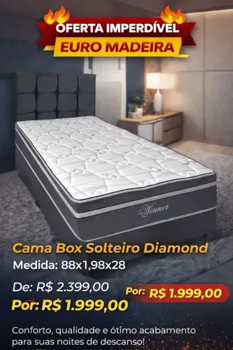 Cama box solteiro Diamond - Novo