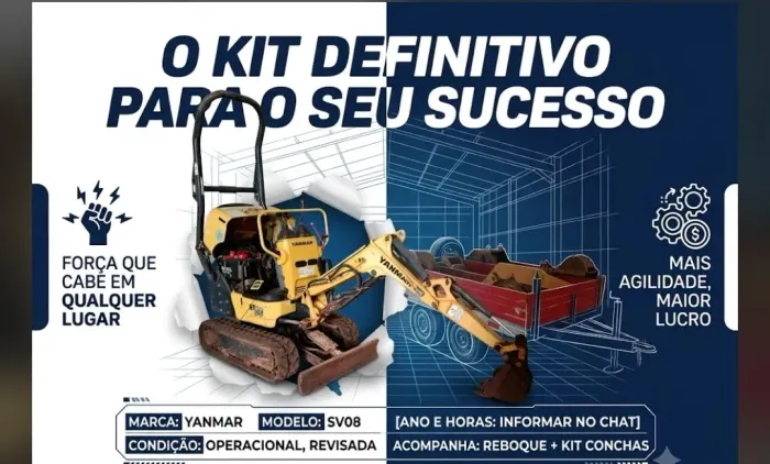 Mini Escavadeira Hidráulica Yammar Vio 08