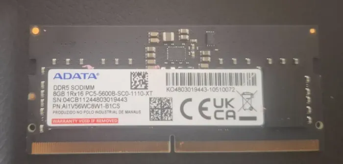 Memória Adata 8GB SODIMM 5600MHZ NOTEBOOK
