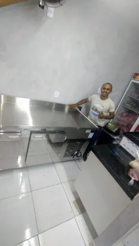 BALCÃO REFRIGERADO DE ENCOSTO INOX 2 METROS GELOPAR